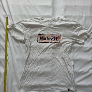 Hurley White Tee with Pink and Orange Floral Logo